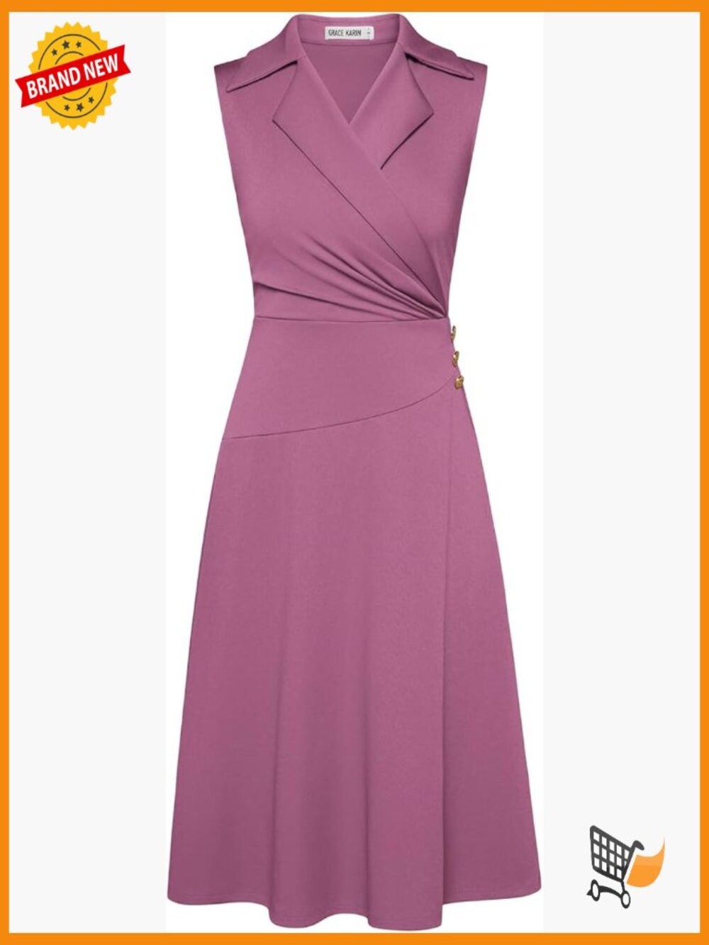 Work Midi Dress, Wrap Business Casual Outfit for Women, Wedding Guest Dresses
